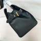 Prada Large Tote Bag in Black Leather with Buckles