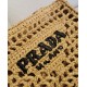 Prada Small Crochet Tote in Beige Raffia-effect Yarn