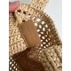 Prada Small Crochet Tote in Beige Raffia-effect Yarn