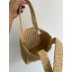 Prada Small Crochet Tote in Beige Raffia-effect Yarn