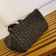 Prada Small Crochet Tote in Black Raffia-effect Yarn