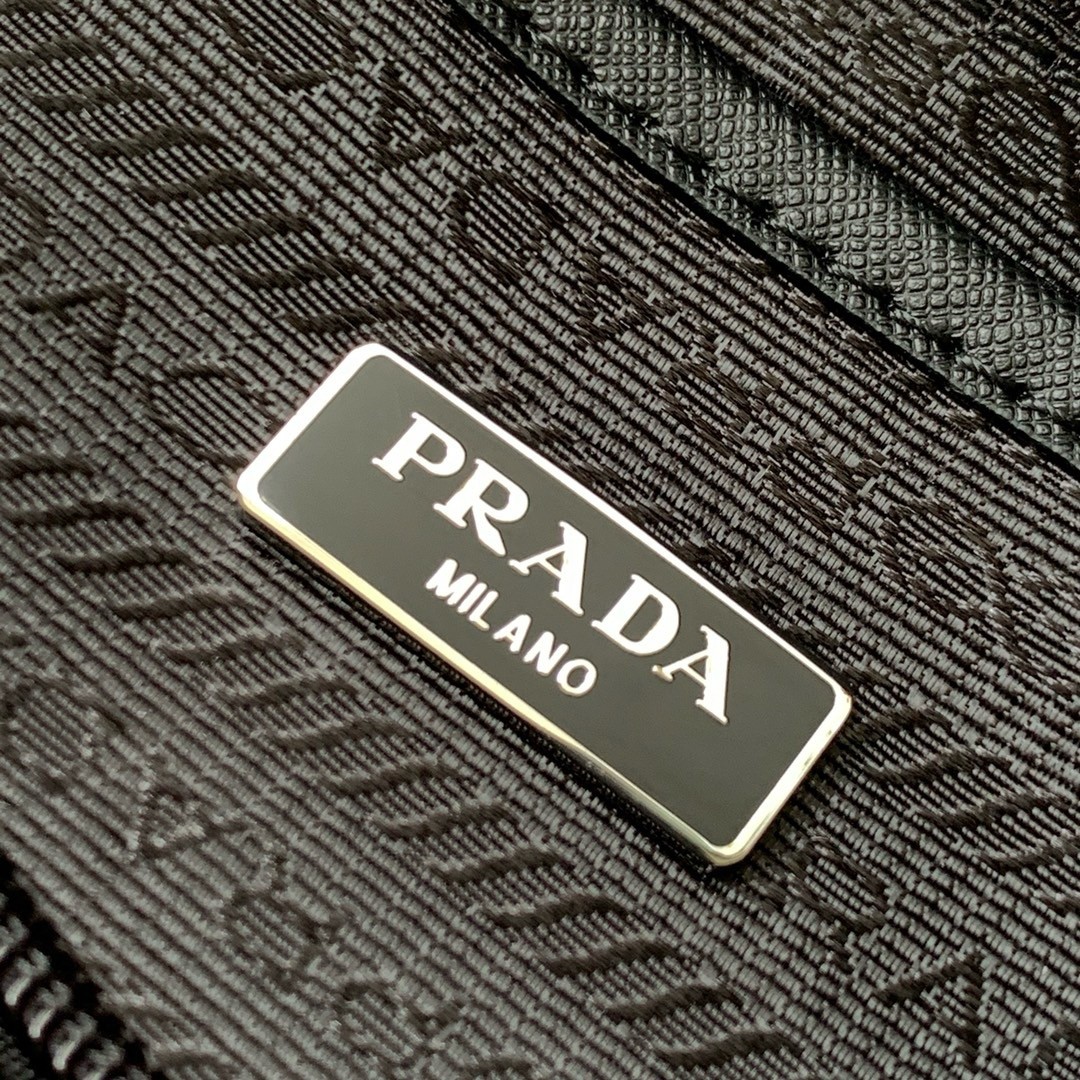 Prada Shoulder Bag with Flap in Black Re-Nylon