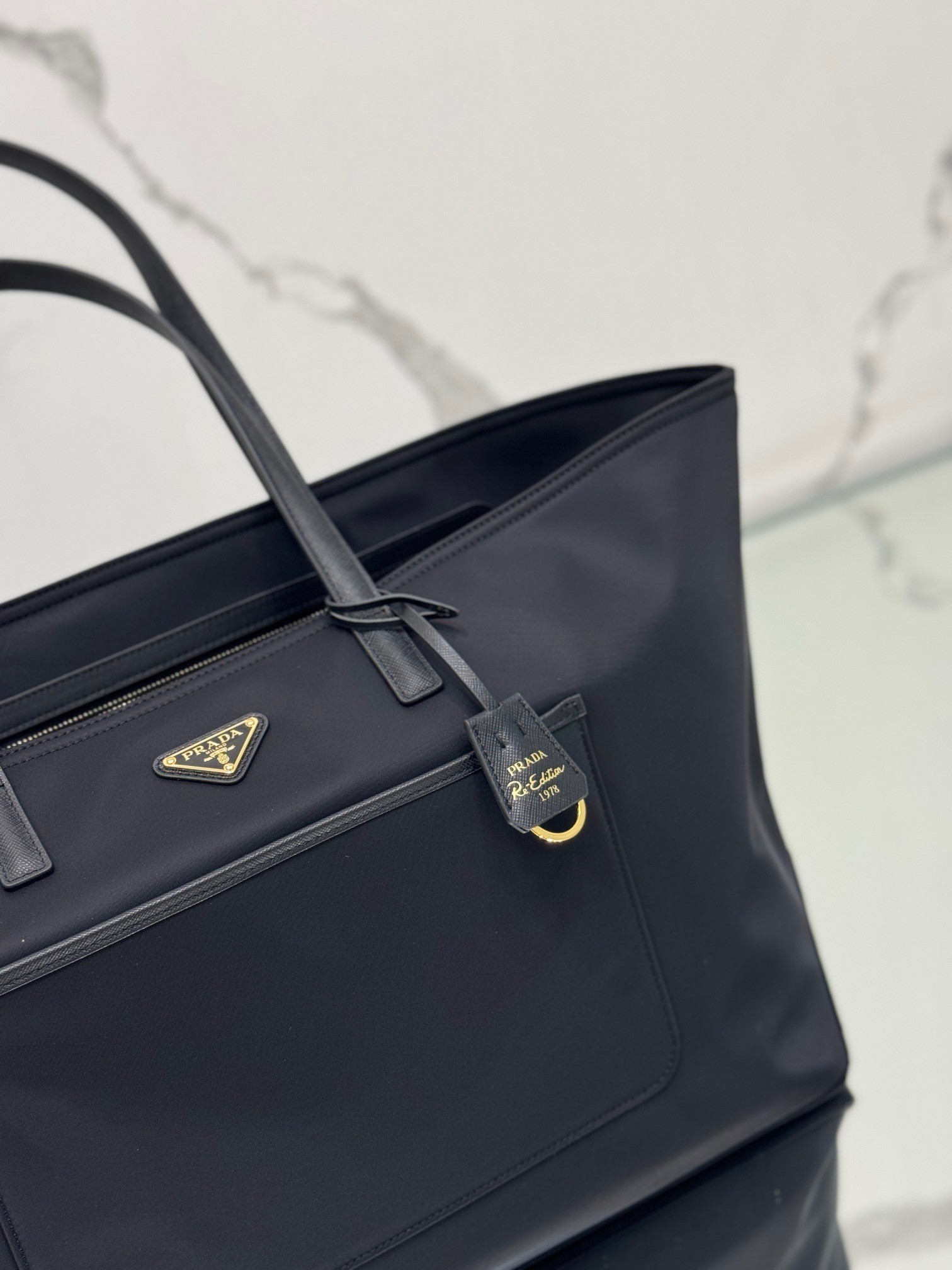 Prada Re-Edition 1978 Large Tote Bag in Black Re-Nylon