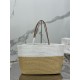 Prada Crochet Large Tote Bag in Beige/White Raffia-effect Yarn