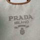 Prada Medium Tote Bag in Linen Blend and Leather