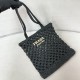 Prada Crochet Tote Bag in Black Raffia-effect Yarn