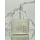 Prada Large Tote Bag in White Perforated Leather