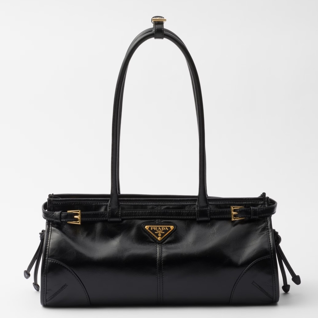 Prada Medium Tote Bag in Black Soft Leather