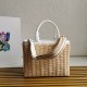 Prada Medium Blend Tote Bag in Wicker and Linen