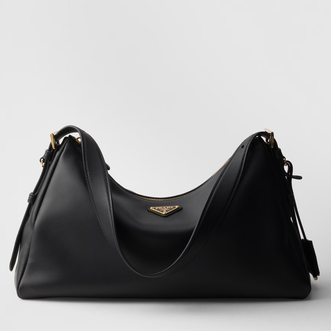 Prada Aimee Large Shoulder Bag in Black Leather