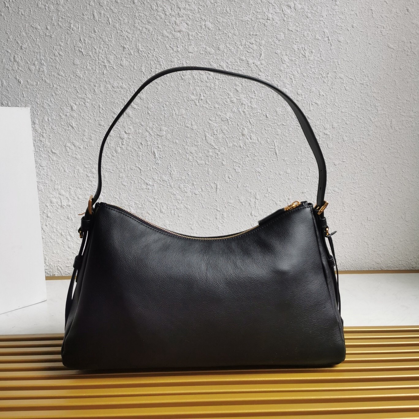 Prada Aimee Large Shoulder Bag in Black Leather