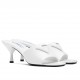 Prada Mid-heeled Slides In White Brushed Leather