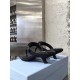 Prada High-heeled Thong Sandals In Black Brushed Leather