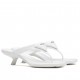 Prada High-heeled Thong Sandals In White Brushed Leather