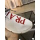 Prada White Knit Fabric Logo Sneakers