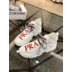 Prada White Knit Fabric Logo Sneakers