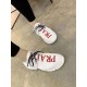 Prada White Knit Fabric Logo Sneakers