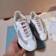 Prada White Leather And Fabric Sneakers