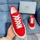 Prada Red Gabardine Fabric Sneakers