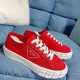 Prada Red Gabardine Fabric Sneakers