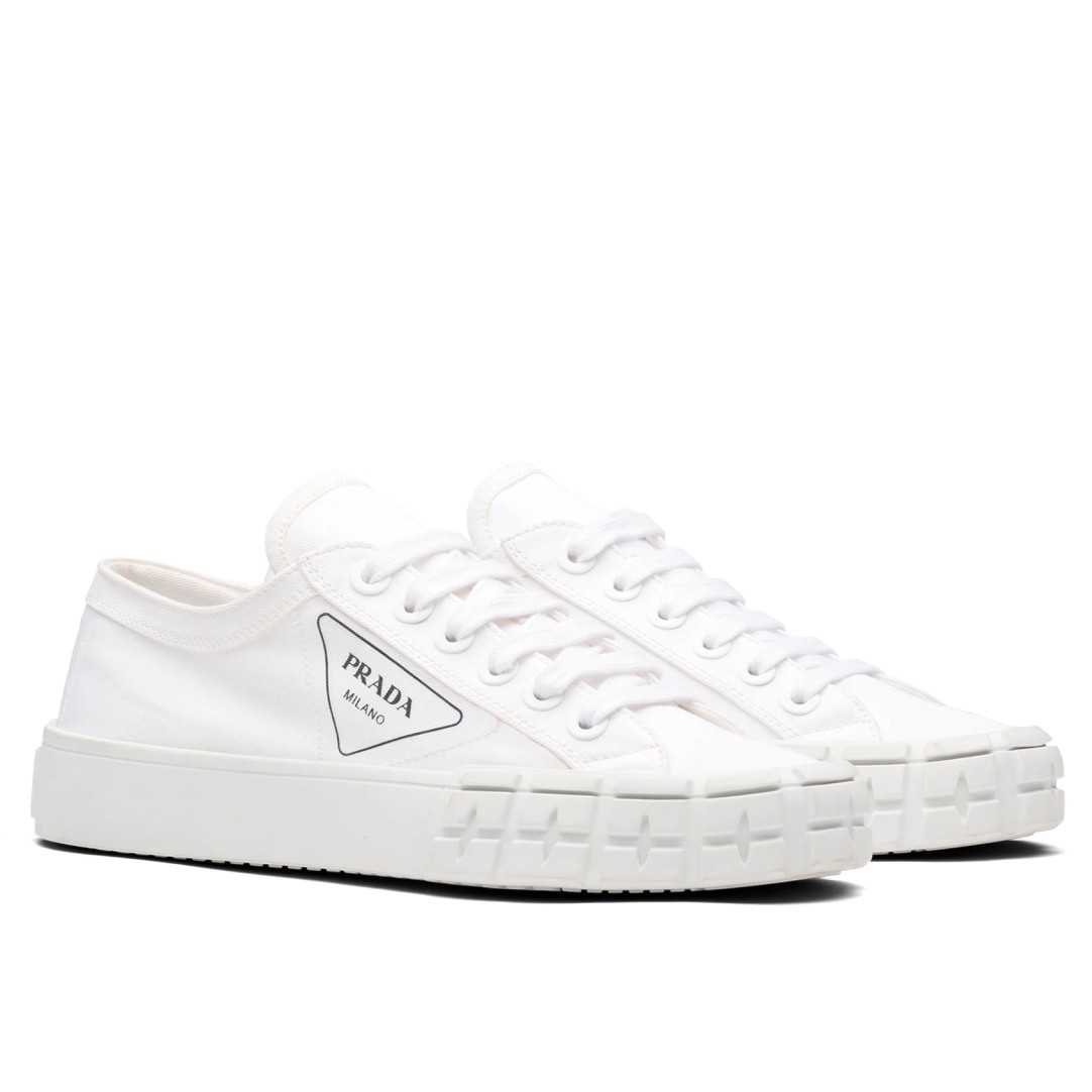 Prada White Gabardine Fabric Sneakers