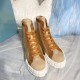 Prada Beige/Tan Gabardine High-top Sneakers