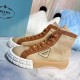 Prada Beige/Tan Gabardine High-top Sneakers