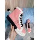 Prada Pink/White Gabardine High-top Sneakers