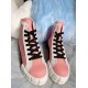 Prada Pink/White Gabardine High-top Sneakers