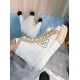 Prada White/Beige Gabardine High-top Sneakers