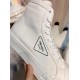 Prada White Cotton Canvas High-top Sneakers