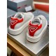 Prada Women's Sneakers With Red Triangle Logo Heel