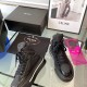 Prada Women's Macro High-top Sneakers In Black Re-Nylon And Leather