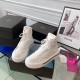 Prada Women's Macro High-top Sneakers In White Re-Nylon And Leather