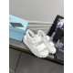 Prada Padded Sandals In White Nappa Leather