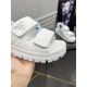 Prada Padded Sandals In White Nappa Leather