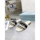 Prada Women's Embroidered Fabric Slides