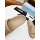 Prada Women's Slides In Beige Quilted Nappa Leather