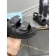 Prada Padded Sandals In Black Nappa Leather