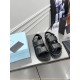 Prada Padded Sandals In Black Nappa Leather