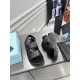 Prada Padded Sandals In Black Nappa Leather