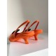 Prada Gabardine Slingback Pumps In Orange Nylon