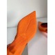 Prada Gabardine Slingback Pumps In Orange Nylon