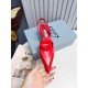 Prada Slingback Pumps 55MM In Red Brushed Leather