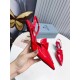 Prada Slingback Pumps 55MM In Red Brushed Leather