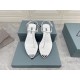 Prada Thong Sandals In White Brushed Leather