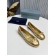 Prada Ballerinas in Gold Nappa Leather