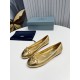 Prada Ballerinas in Gold Nappa Leather