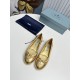 Prada Ballerinas in Gold Nappa Leather