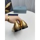 Prada Ballerinas in Gold Nappa Leather